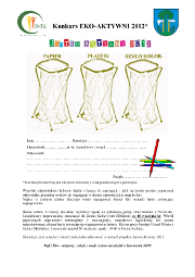 Eko-Aktywni - kupon konkursowy
